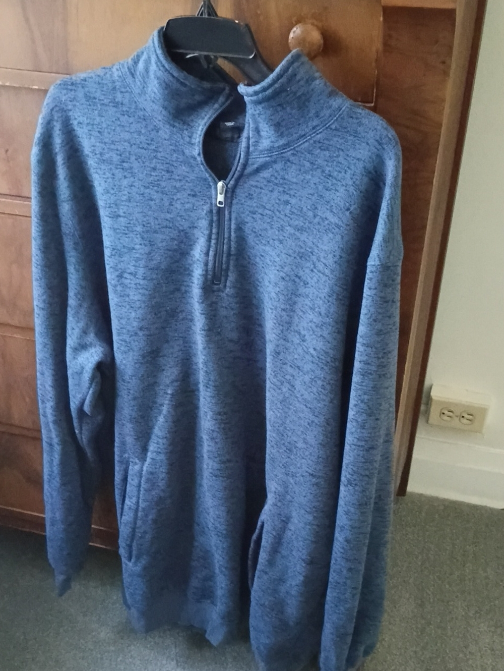 Men's Blue Quarter-Zip Pullover Sweater